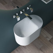 Canto 500mm Solid Surface Stone Wall Hung Basin - Acqua Bathrooms