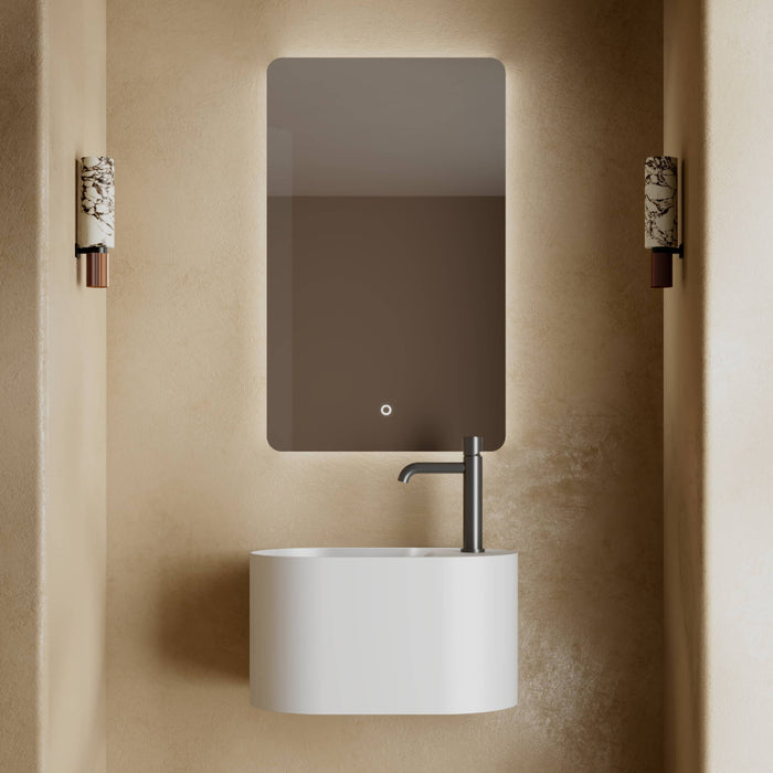 Canto 500mm Solid Surface Stone Wall Hung Basin With Taphole