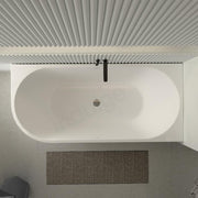 Cascade 1700mm Matte White Right Corner Fit Freestanding Bath Tub - Acqua Bathrooms