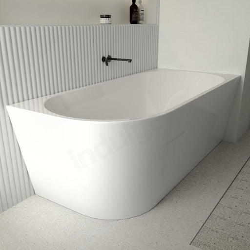 Cascade 1700mm Matte White Right Corner Fit Freestanding Bath Tub - Acqua Bathrooms