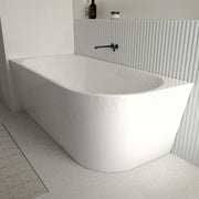 Cascade 1700mm Matte White Left Corner Fit Freestanding Bath Tub - Acqua Bathrooms