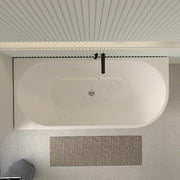 Cascade 1700mm Matte White Left Corner Fit Freestanding Bath Tub - Acqua Bathrooms