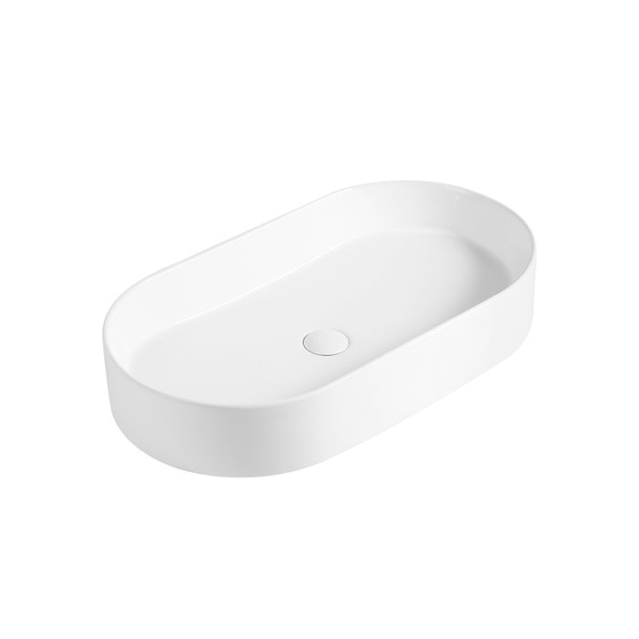 Cassa 600 Gloss White Oval Above Counter Basin