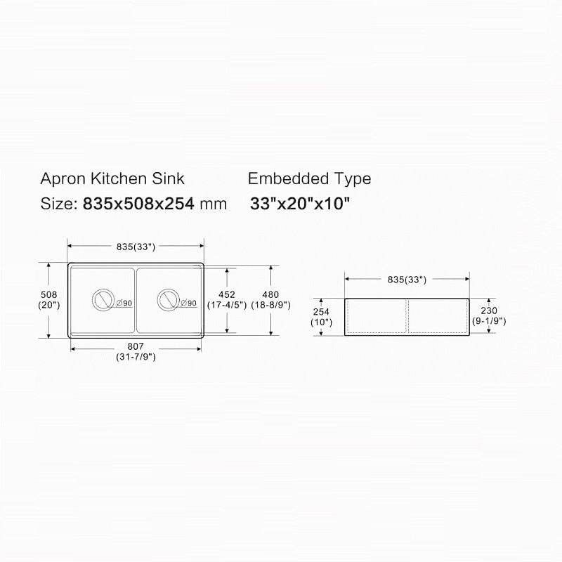 Charleston 835 Double Butler Kitchen Sink Package - Acqua Bathrooms