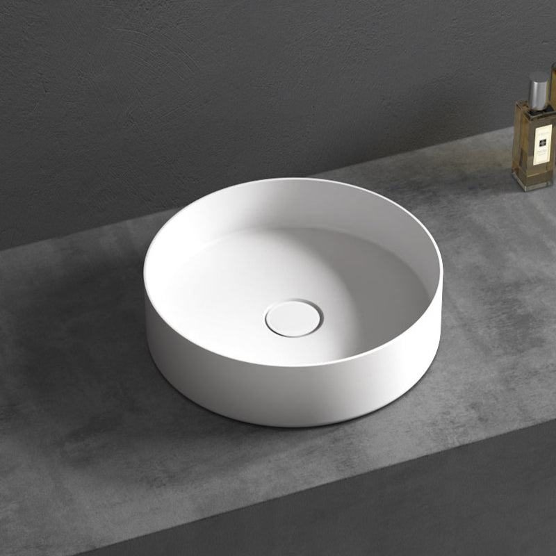 Circa 360mm Solid Surface Stone Round Above Counter Basin - Acqua Bathrooms