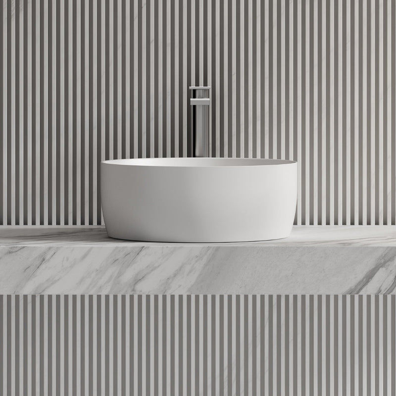 Circa 400mm Solid Surface Stone Round Above Counter Basin