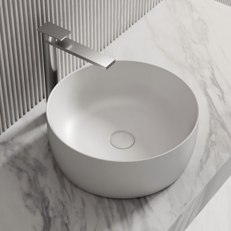 Circa 400mm Solid Surface Stone Round Above Counter Basin