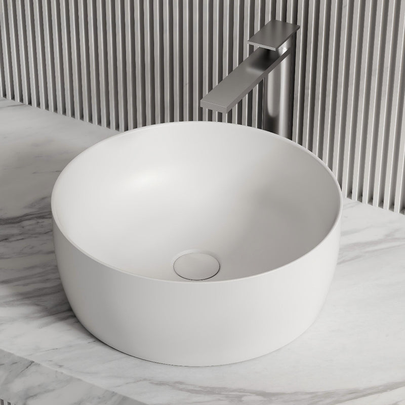 Circa 400mm Solid Surface Stone Round Above Counter Basin