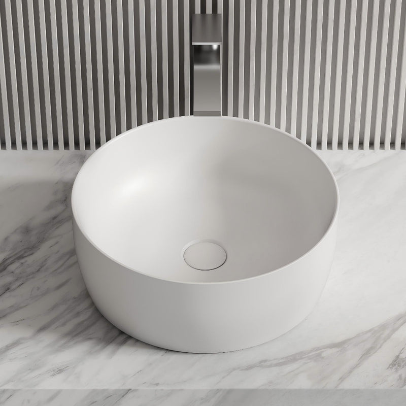 Circa 400mm Solid Surface Stone Round Above Counter Basin