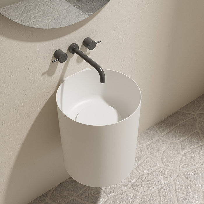 Circo 420mm Solid Surface Stone Wall Hung Basin