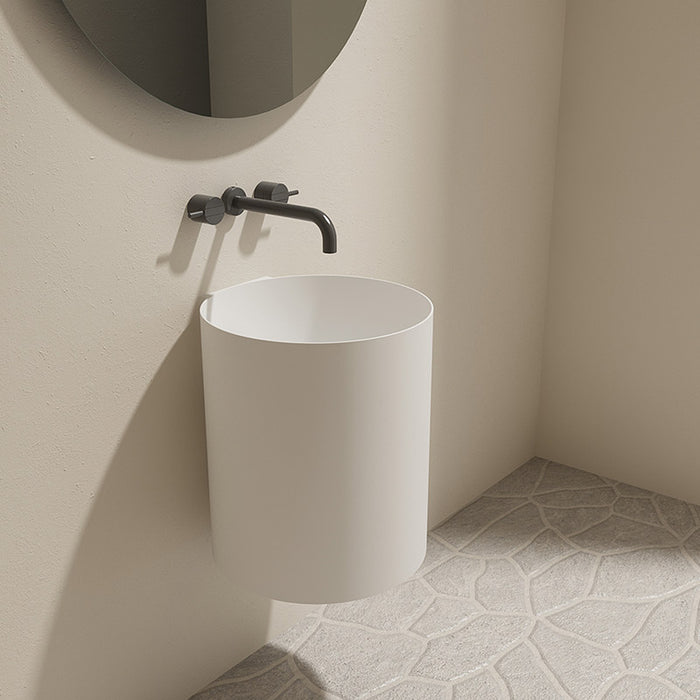 Circo 420mm Solid Surface Stone Wall Hung Basin
