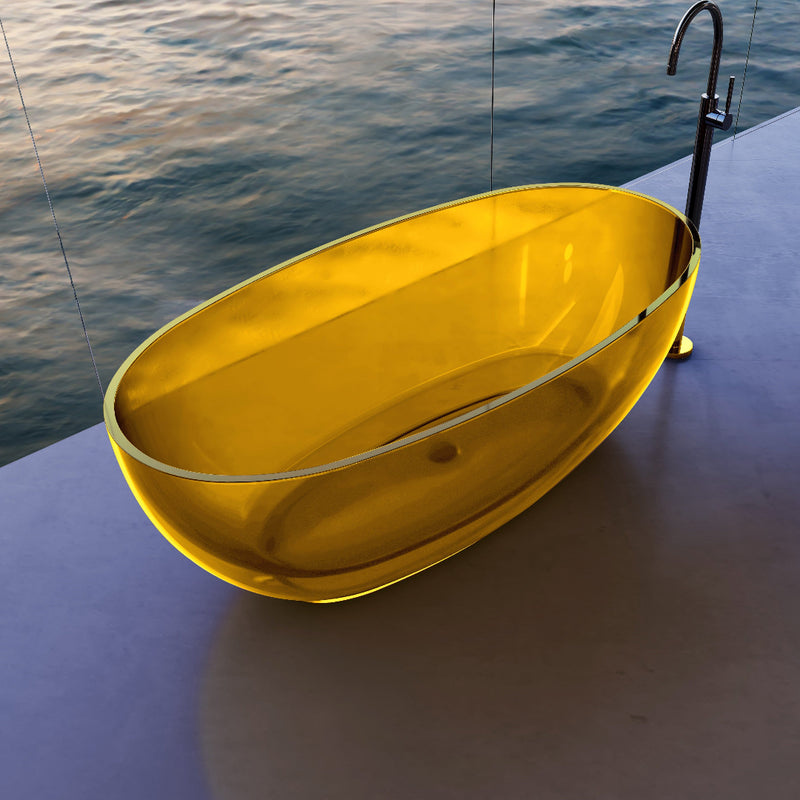 Vetra 1700mm Citrine Translucent Resin Stone Freestanding Bath Tub