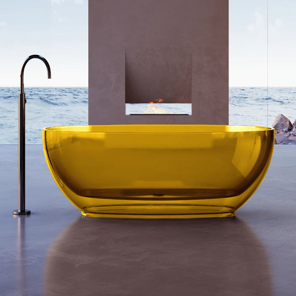 Vetra 1700mm Citrine Translucent Resin Stone Freestanding Bath Tub
