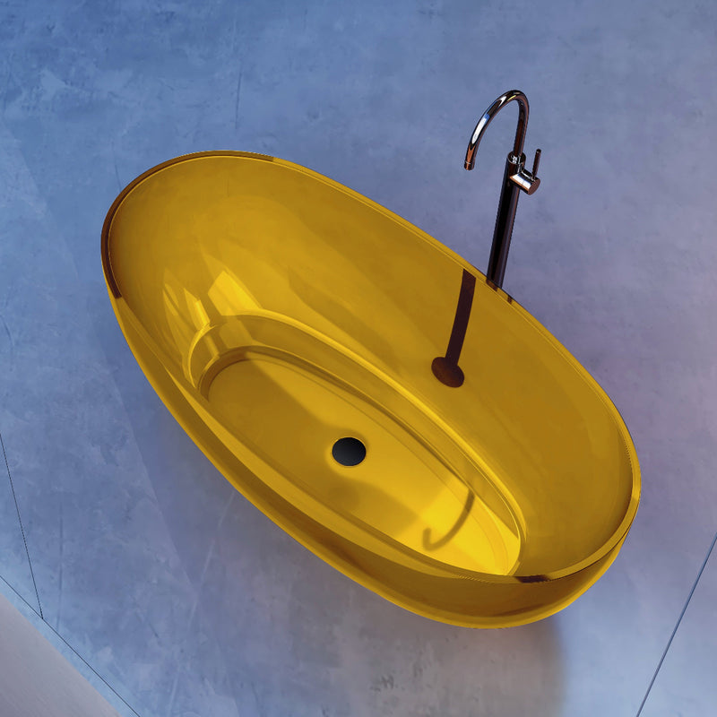Vetra 1700mm Citrine Translucent Resin Stone Freestanding Bath Tub