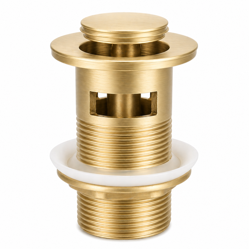 Brushed Gold 32mm Overflow Basin Pop Up Waste