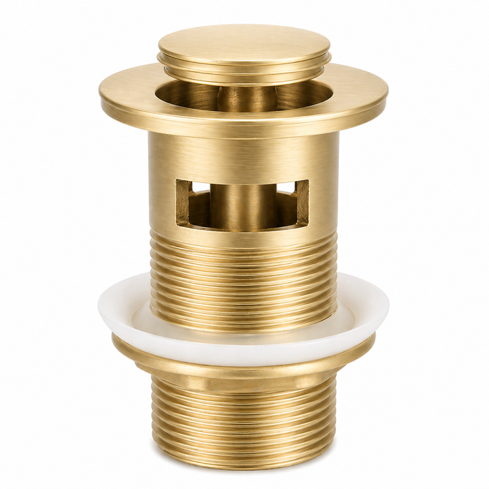 Brushed Gold 32mm Overflow Basin Pop Up Waste