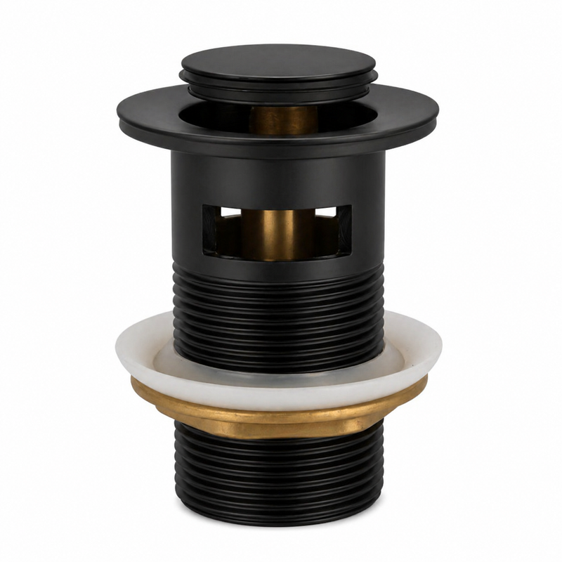 Matte Black 32mm Overflow Basin Pop Up Waste