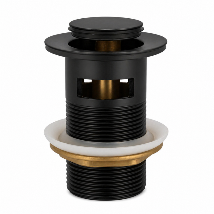 Matte Black 32mm Overflow Basin Pop Up Waste