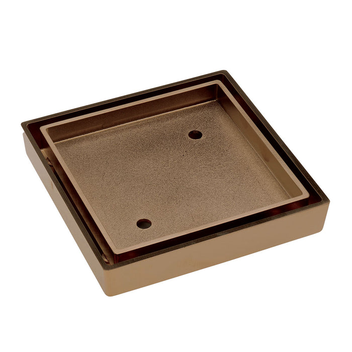 Brushed Copper 115mm Slim Tile Insert Floor Waste