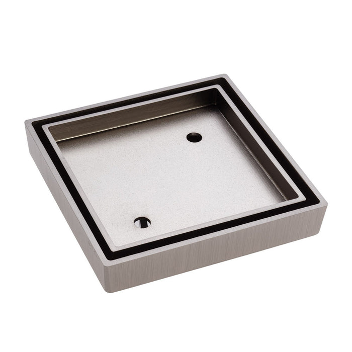 Brushed Nickel 115mm Slim Tile Insert Floor Waste