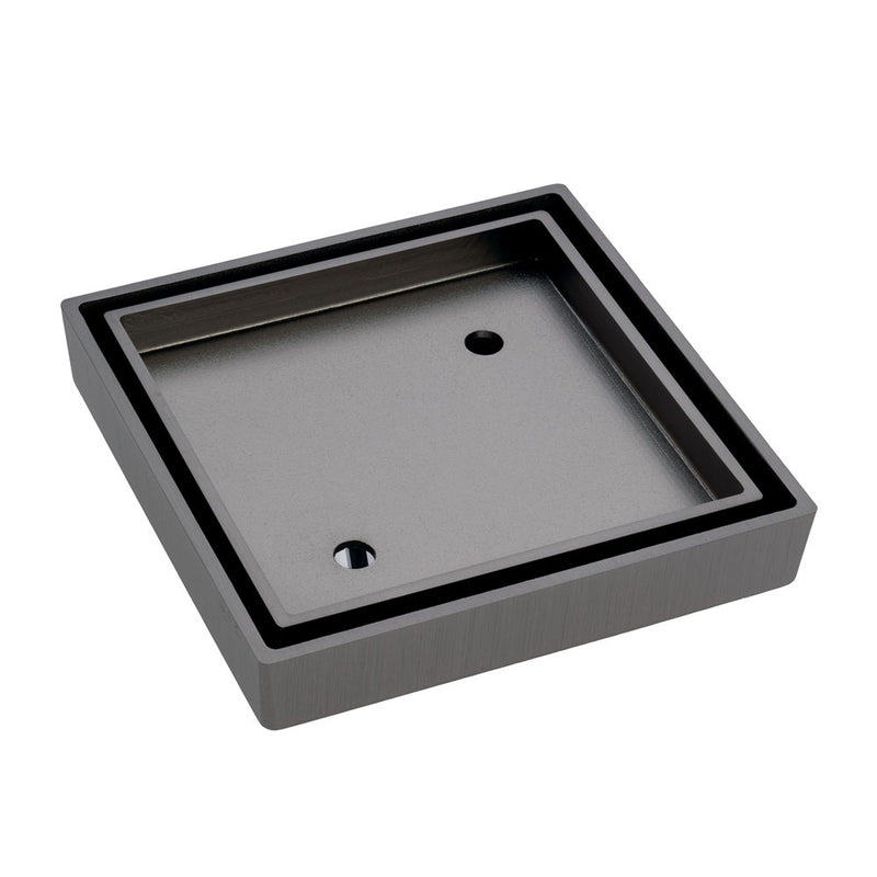 Gun Metal 115mm Slim Tile Insert Floor Waste