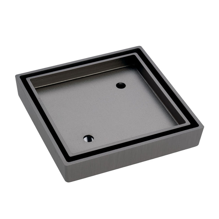 Gun Metal 115mm Slim Tile Insert Floor Waste