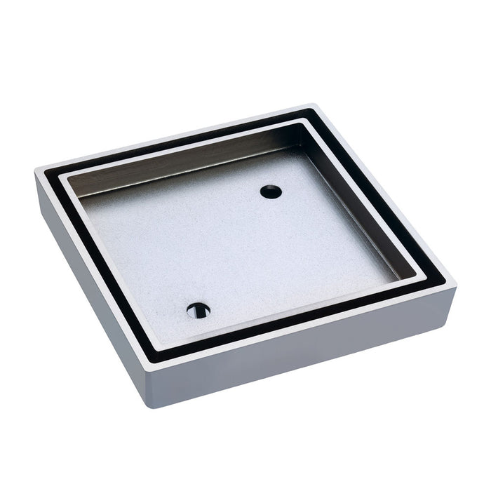 Chrome 115mm Slim Tile Insert Floor Waste