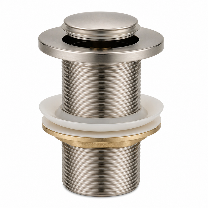 Brushed Nickel 32mm Non Overflow Basin Pop Up Waste