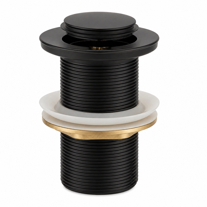 Matte Black 32mm Non Overflow Basin Pop Up Waste