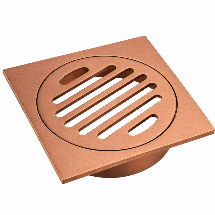Brushed Copper 110mm Slim Floor Waste