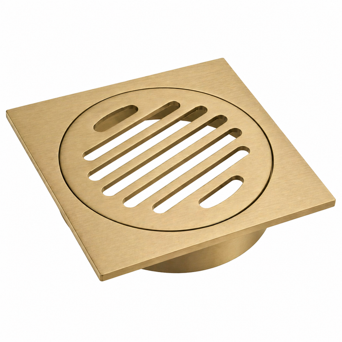 Brushed Gold 110mm Slim Floor Waste
