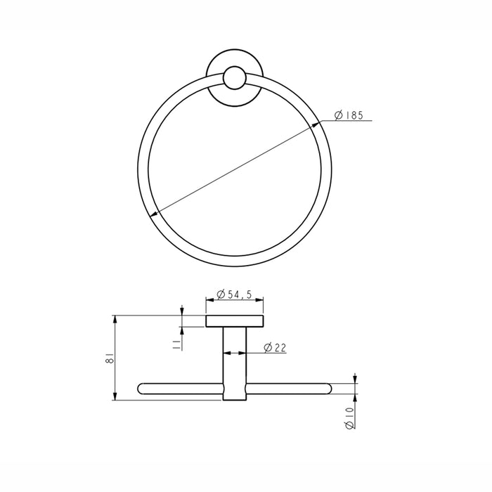 Classic Brushed Gold Towel Ring