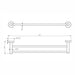 Classic Gun Metal 600mm Double Towel Rail technical drawing
