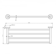 Classic Gun Metal Towel Rack technical drawing