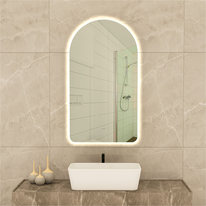 Arlo Arched Touchless 500 x 900 LED Mirror - Three Light Temperatures
