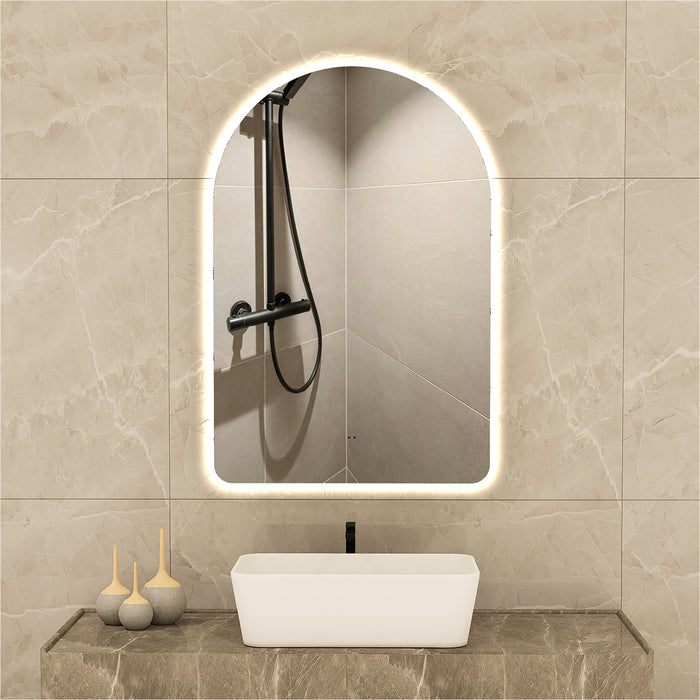 Arlo Arched Touchless 600 x 900 LED Mirror - Three Light Temperatures
