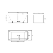 Square Multifit 1500mm Gloss White Freestanding Bath - Acqua Bathrooms