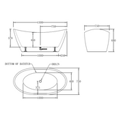 Verona 1500mm High End Gloss White Freestanding Bath - Acqua Bathrooms