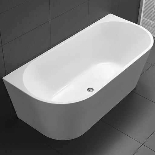 Harmony Round 1700mm Gloss White Back to Wall Freestanding Bath - Acqua Bathrooms