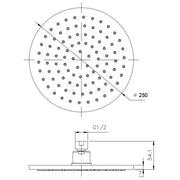 Classic Chrome 250mm Round Shower Head - Acqua Bathrooms