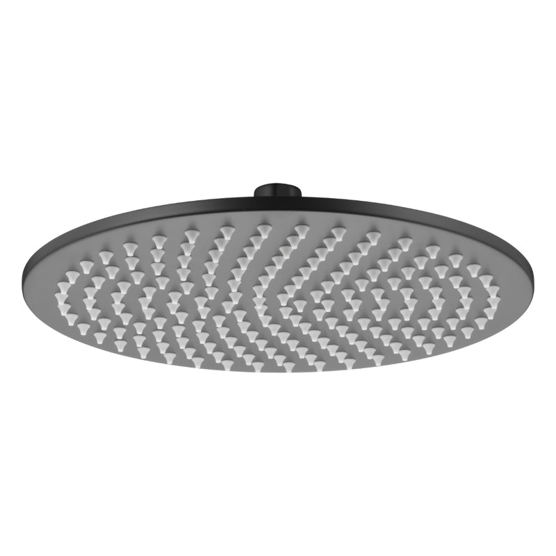 Classic Matte Black 250mm Round Shower Head - Acqua Bathrooms