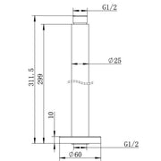 Classic Gun Metal 300mm Round Ceiling Arm - Acqua Bathrooms