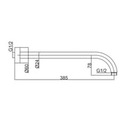 Classic Gun Metal Curved Shower Arm - Acqua Bathrooms