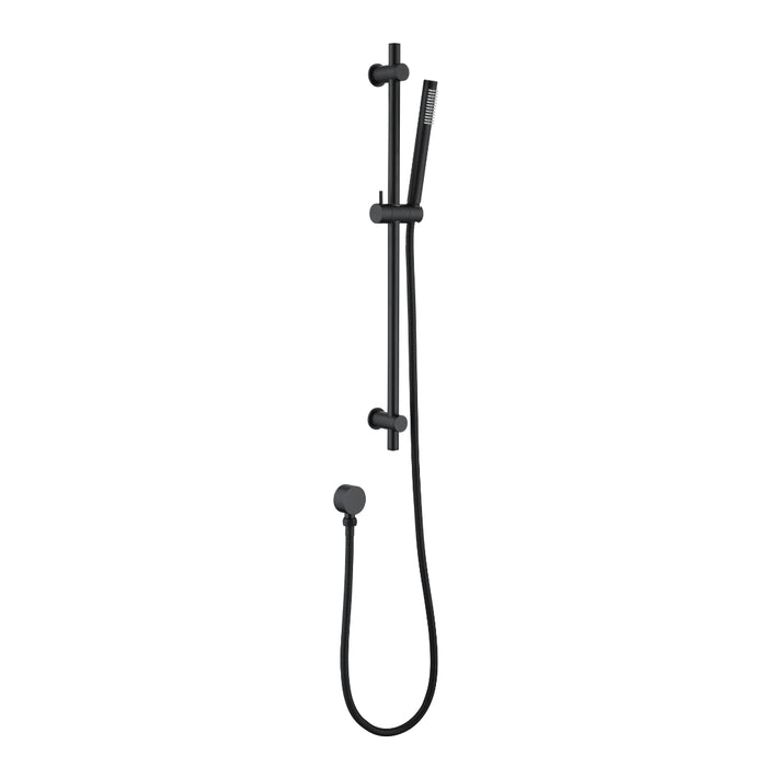 Classic Matte Black Slim Shower Rail Set