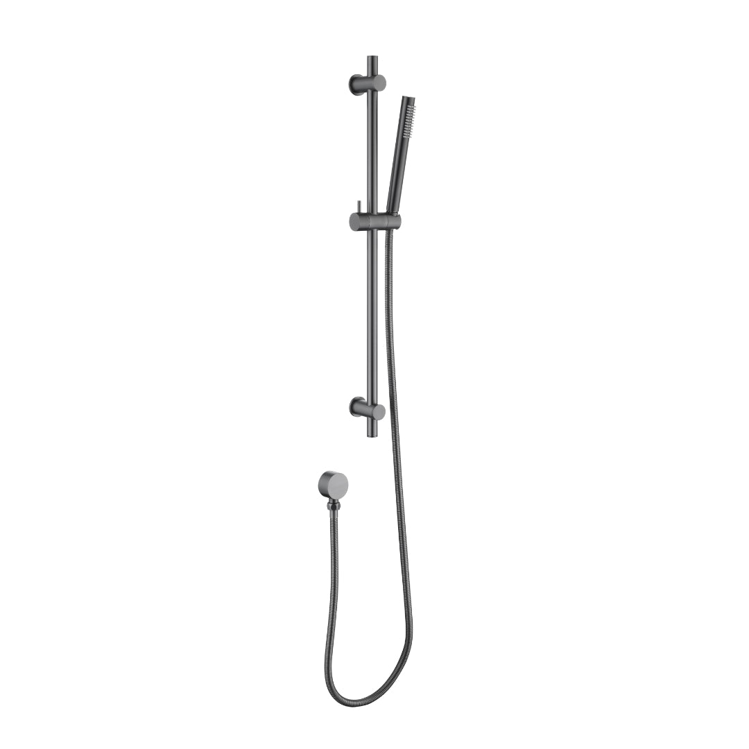 Classic Gun Metal Slim Shower Rail Set