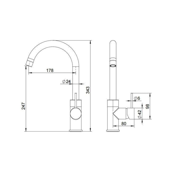Classic Matte Black Kitchen Mixer
