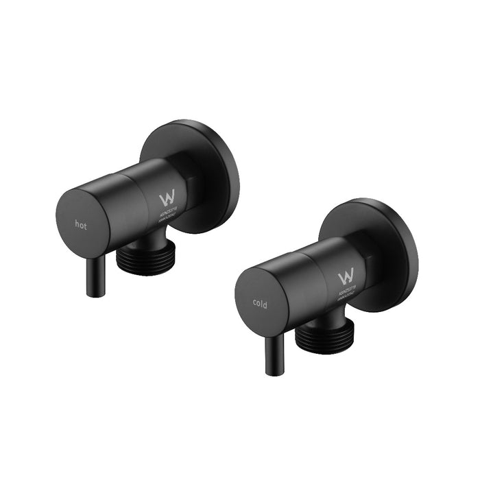 Classic Matte Black Pin Washing Machine Tap Set 1/4 Turn