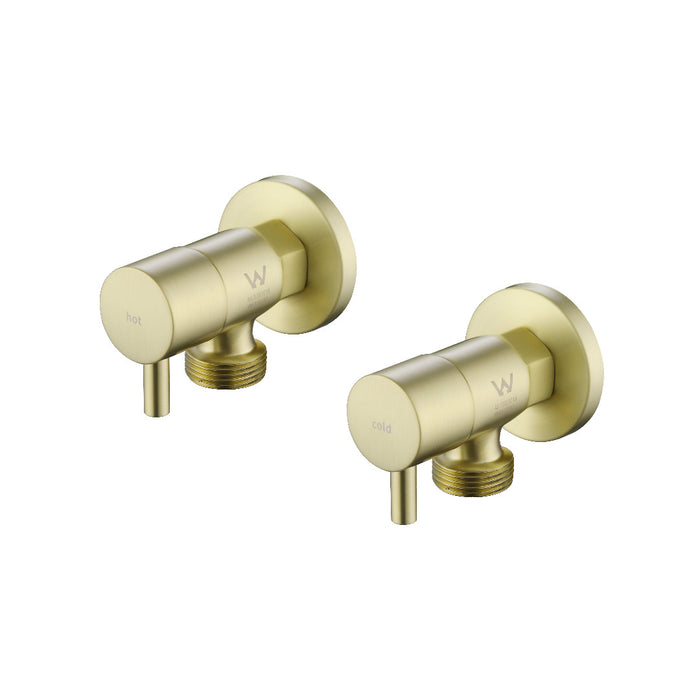 Classic Brushed Gold Pin Washing Machine Tap Set 1/4 Turn