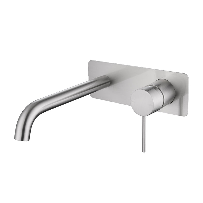 Classic Brushed Nickel Wall Basin Mixer Combination