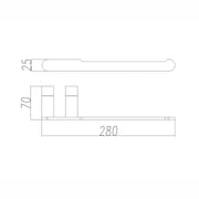 Glamour Gun Metal Guest Towel Rail technical drawing